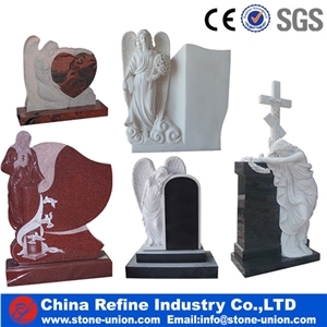 White Marble Headstone with Angel Supplier