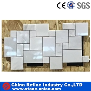 White Marble Mini Pattern Mosaic Tile,Bathroom & Wall Mosaic