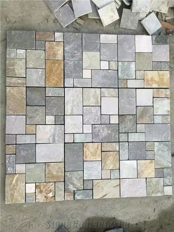 Mosaic Pattern in Slate,Multi Color Slate Mosaics