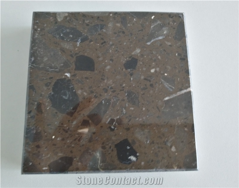 Brown Artificial Marble Slab Artificial Stone