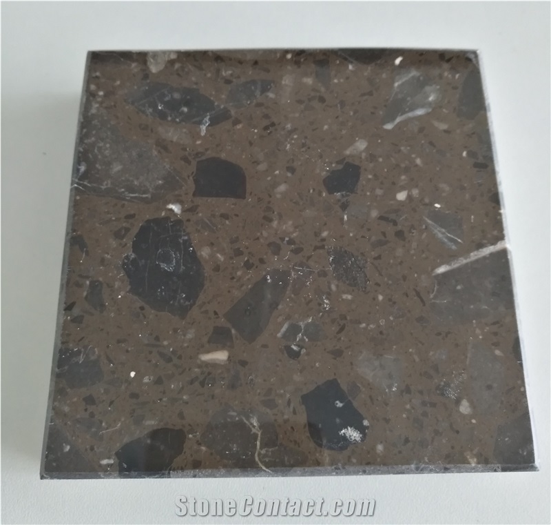 Brown Artificial Marble Slab Artificial Stone