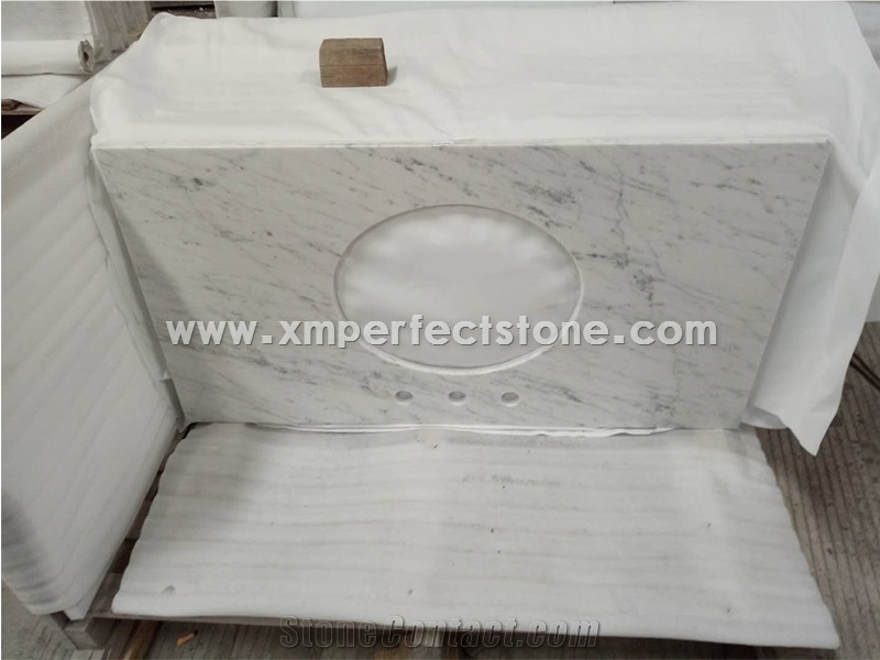 Carrara White Marble Vanity Top Bathroom Top