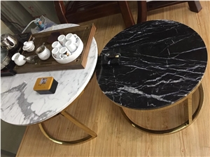 Customized Home Use Carrara Coffee Marble Table