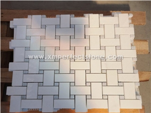 Herringbone Marble Mosaic Tile White Marble Mosaic
