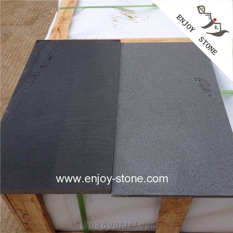 Hainan Dark Black Basalt Tiles Flooring Tile