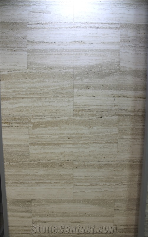 Silver Crystal Vein Cut Filled & Honed Travertine