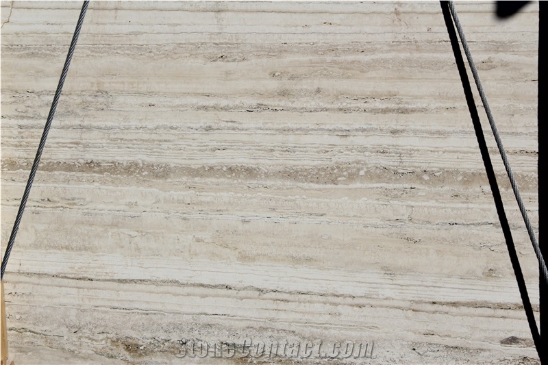 Silver Crystal Vein Cut Filled & Honed Travertine