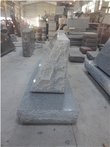 Light Grey Granite Cemetery Slants Headstones 02