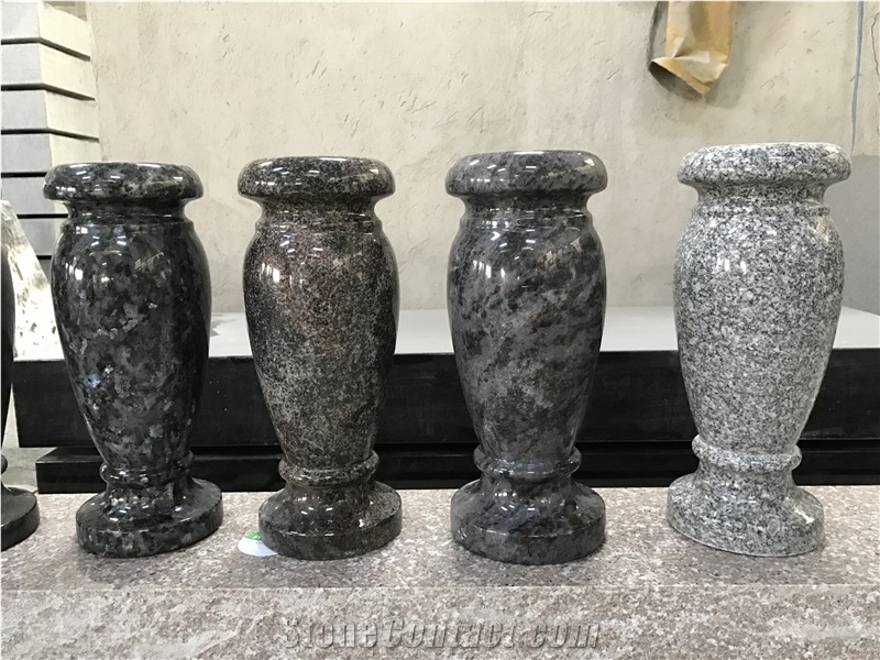 Wholesale Polished Granite Cemetery Flower Vases