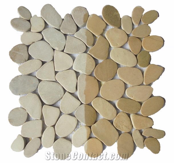 Slice Pebble Mosaic Tile Backsplash