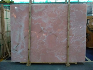 Backlit Polished Pink Onyx Slabs