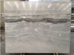 Bookmatched Polished Ariston Grey Marble Slabs