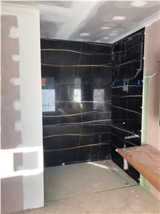Good Quality Polished Nero St Laurent Marble Tiles