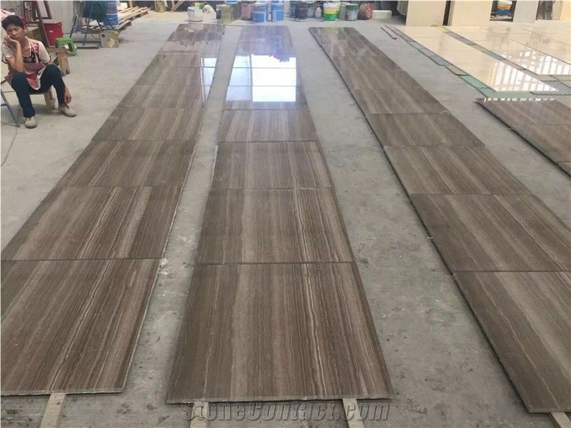 Polished Coffee Wood Vein Marble Floor Tiles