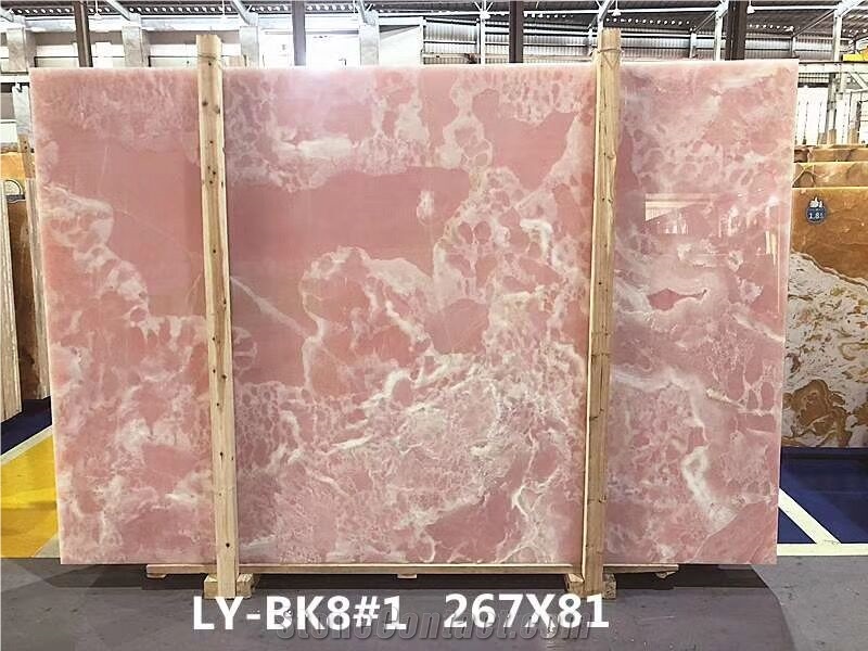 Polished Pink Onyx Slabs for Floor Tiles