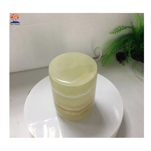 Natural Green Onyx Marble Candle Jar with Lids