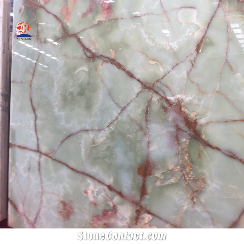 Natural Stone Green Onyx Marble Slab and Wall