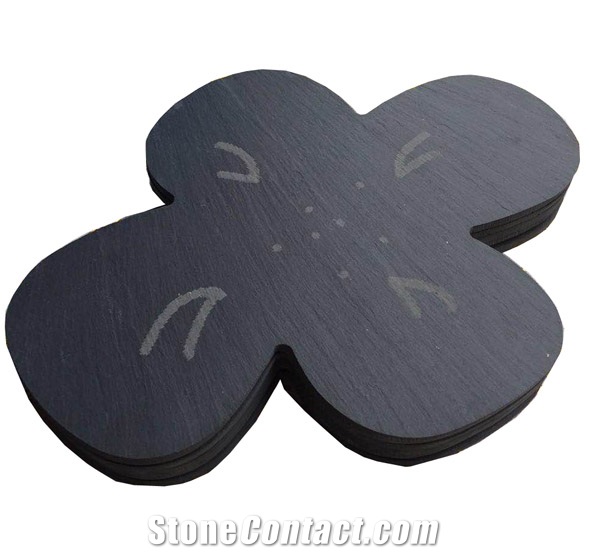 Natural Black Slate Plates .Customized Plates