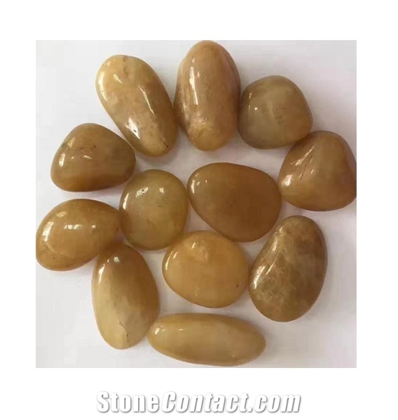 Natural Yellow River Stone Polished Pebbles
