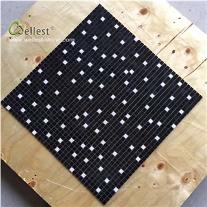 Black Mosaic Tiny Cube Shape Pattern Interior