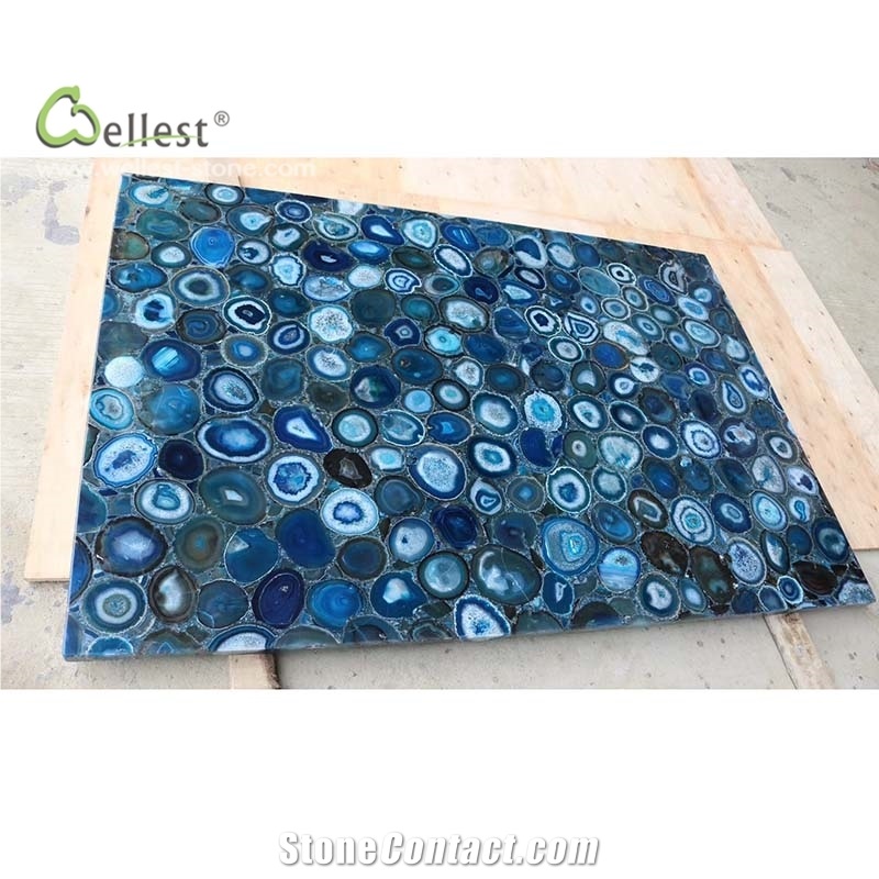 Blue Semiprecious Stone for Wall Cladding Interior Wall Design