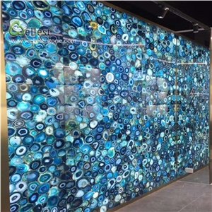 Blue Semiprecious Stone for Wall Cladding Interior Wall Design