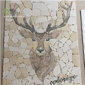 Deer Pattern Mosaic Interior Wall Decor