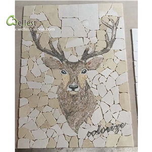 Deer Pattern Mosaic Interior Wall Decor