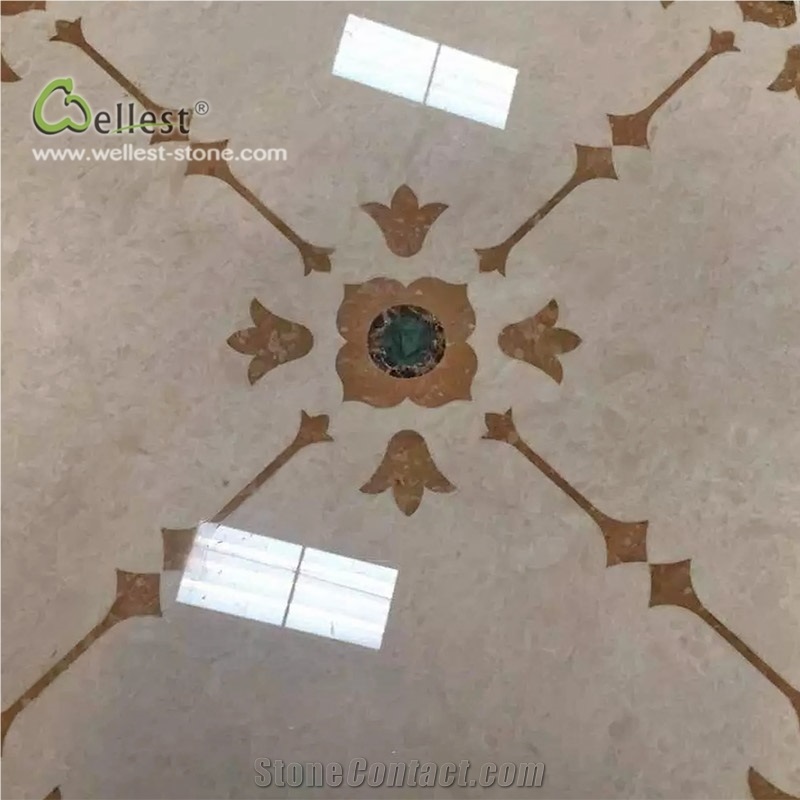 Diagonal Pattern Mosaic Interior Floor Medallion