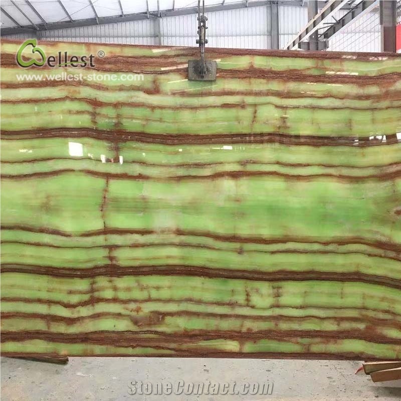 Green Onyx Jade Green Stone Slab Decorating Wall