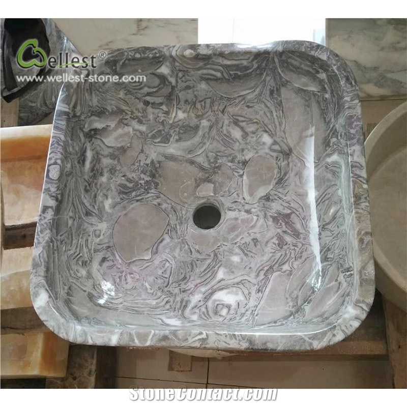 Grey Bathroom Rectangular Basins Washing Bowl