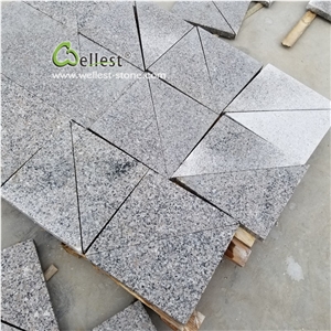 Grey Granite Pattern Floor Tile with Black Grain