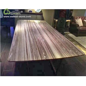 Light Purple Brown Big Size Marble Dining Tabletop