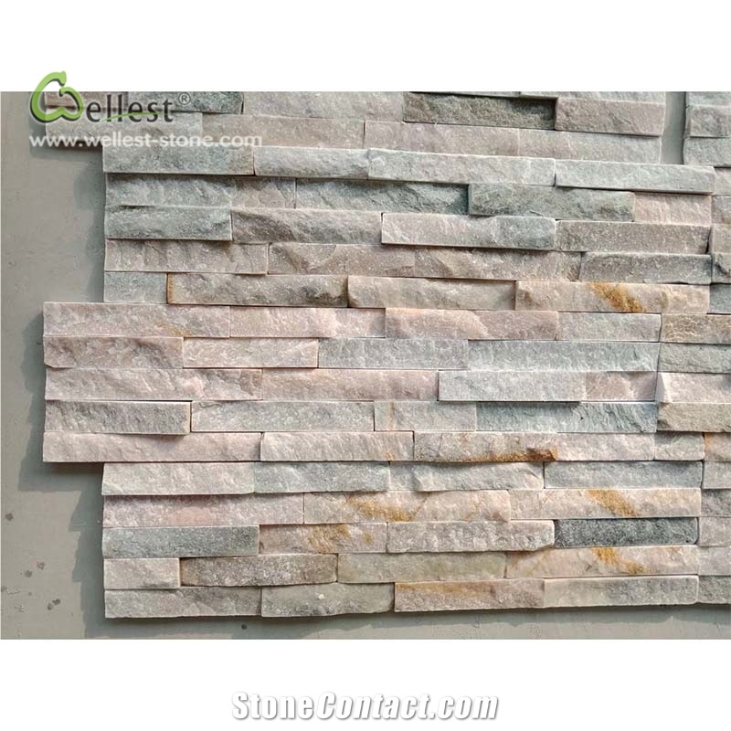 Multi Color Ledgestone Quartzite Feature Wall from China - StoneContact.com