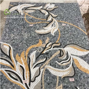 Plant Pattern Mosaic Interior Floor Medallion