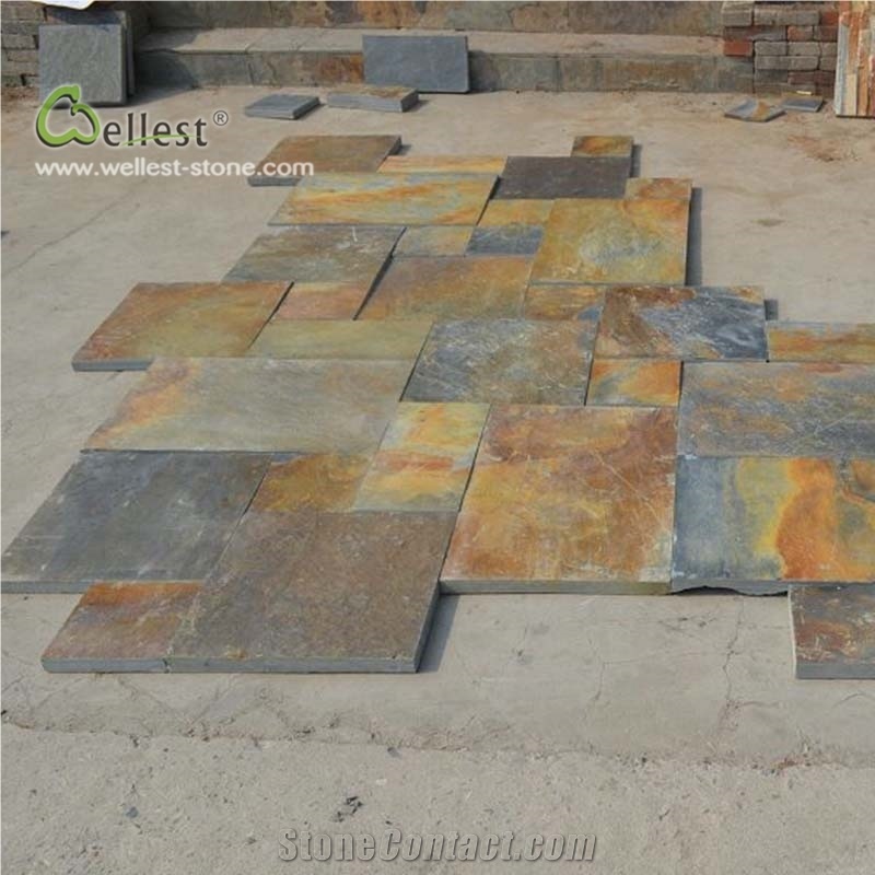 Rustic Brown French Pattern Paver Village Garden