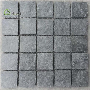 Slate Grey Natural Surface Mesh Backed Cube Stone
