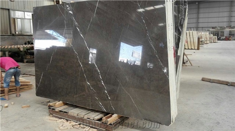 Pietra Grey Marble Slab, Olive Grey Marble Tiles