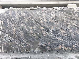 China Juparana Granite Slab Waves Red Granite