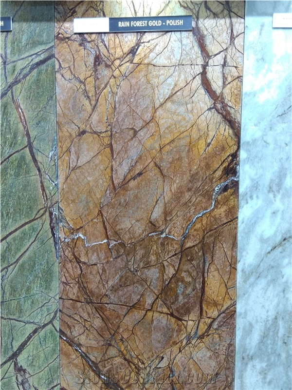 Rainforest Gold Marble Slabs, Tiles