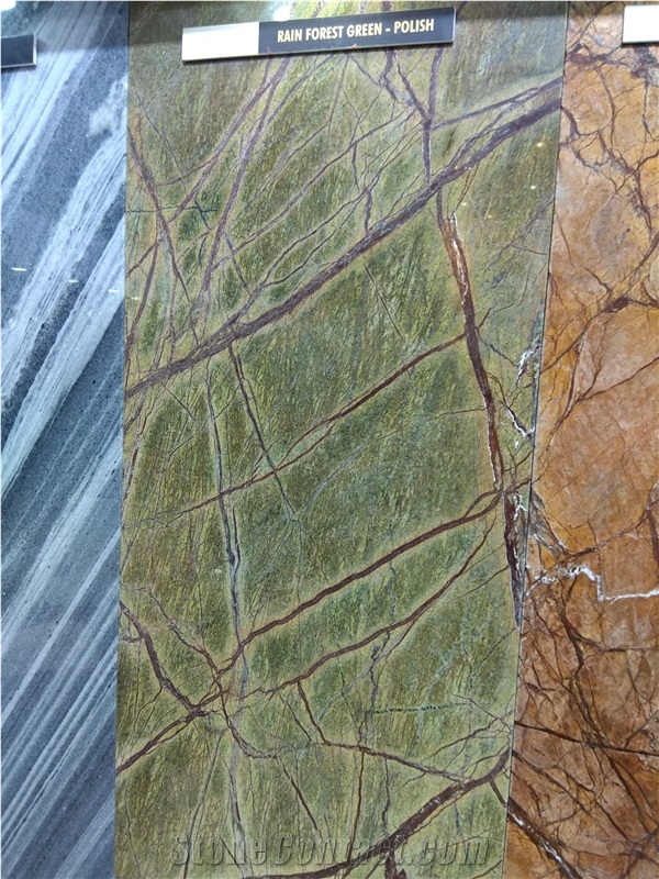 Rainforest Green Marble Slabs, Tiles Cut to Size