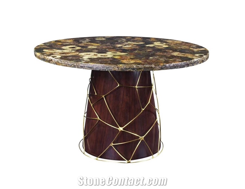Round Luxury Marble Coffee Dining Table Top Design