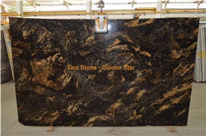Golden Star Black Granite Slab Floor Wall Covering