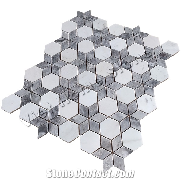Hexagram Marble Mosaic, Design Mosaic