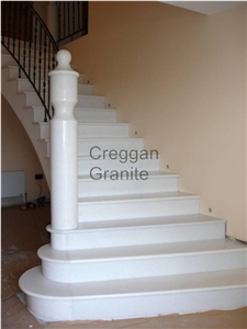Polished White Marble Staircase