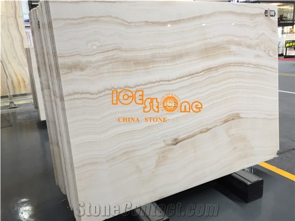 White Gold Beige Crema Onyx Slabs Tiles Bookmatch