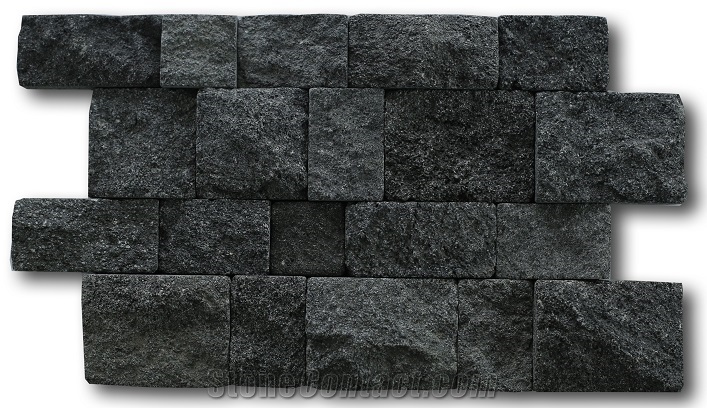 Bali Black Lavastone Wall Cladding Ledge Panels