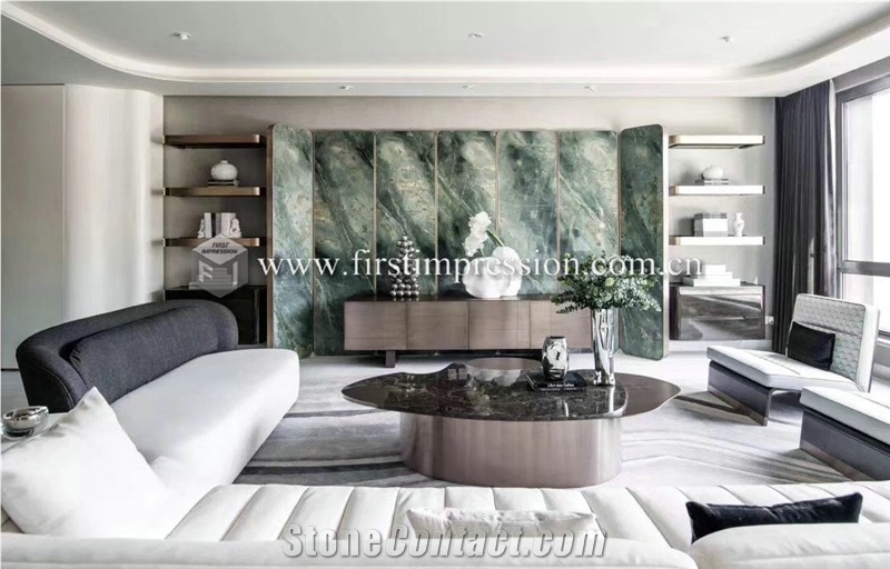 Famous Peacock Green Marble Slabs for Walling