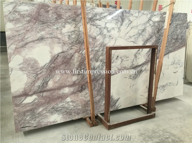 Hot Lilac White Marble Slabs,Tiles for Flooring