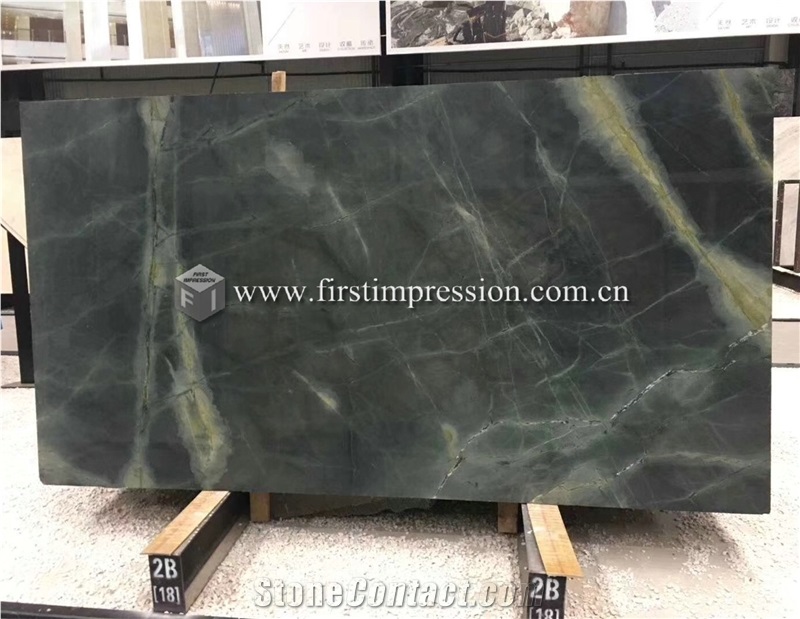 Hot Sale Peacock Green Marble Tiles for Steps